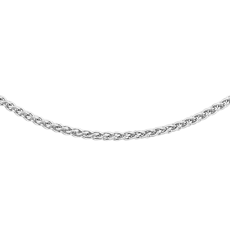 18ct White Gold 16" Mini Spiga Chain
