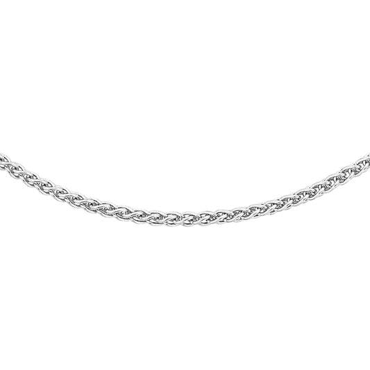 18ct White Gold 16" Mini Spiga Chain