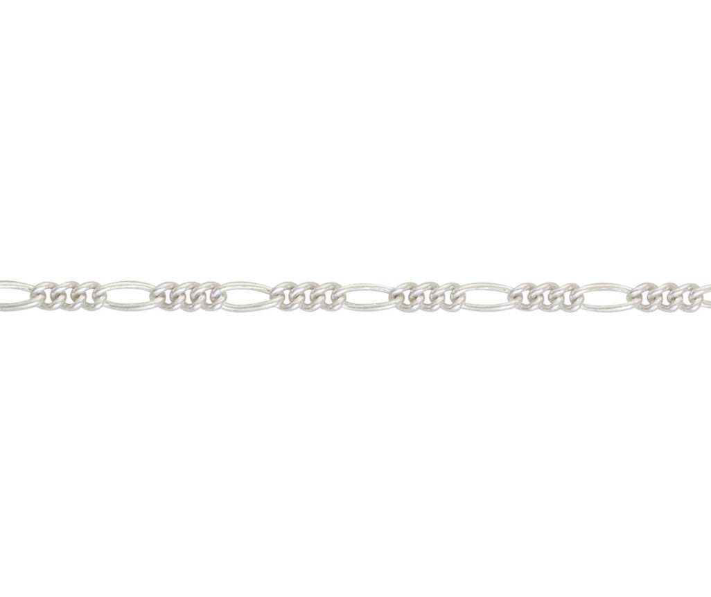 Sterling Silver Fetter and x3 Figaro 20" Chain