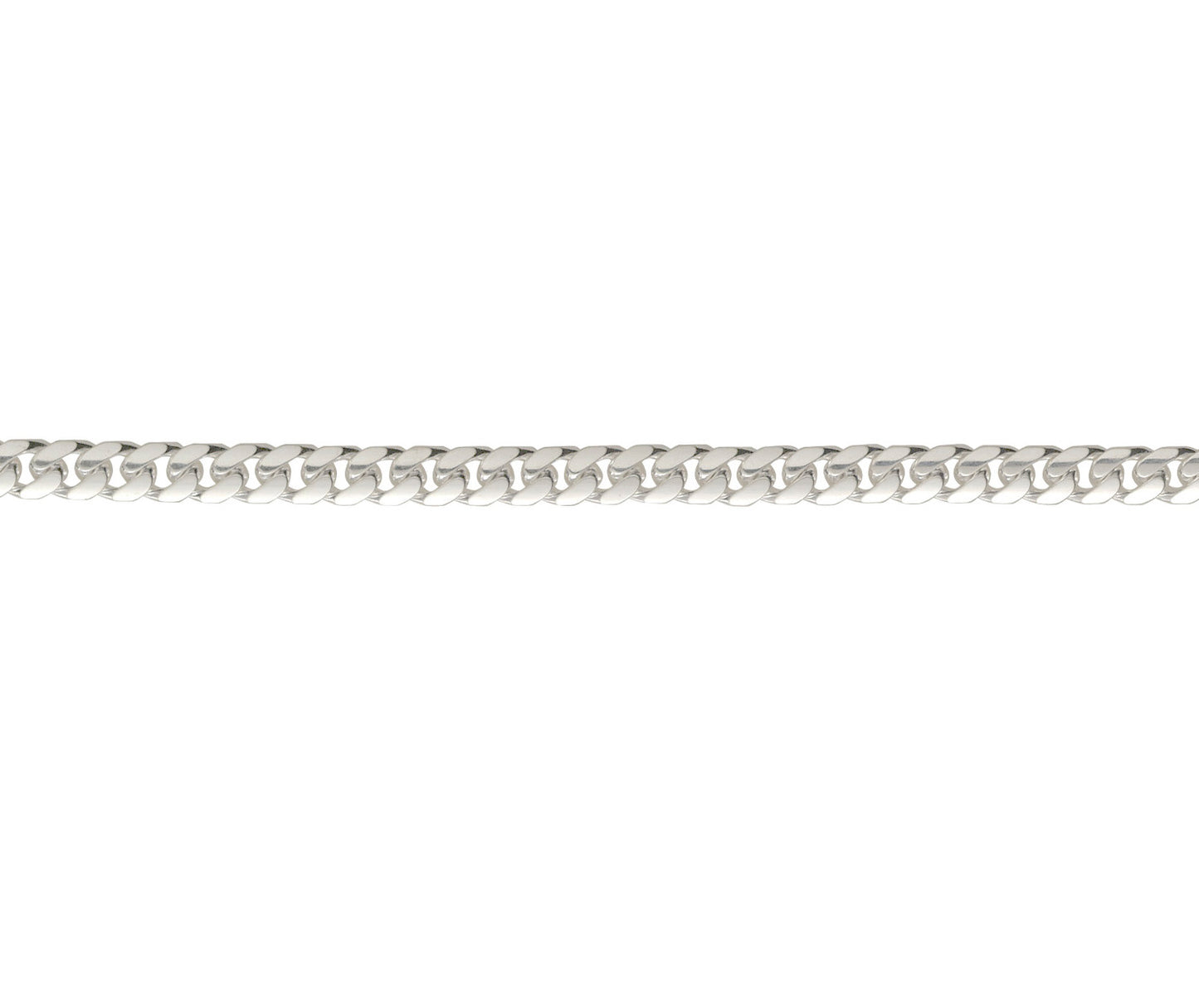 Sterling Silver Solid Flat Chamfer Curb Chain 22"
