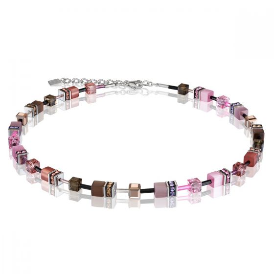 Coeur De Lion Brown Rose Cubes Necklace
