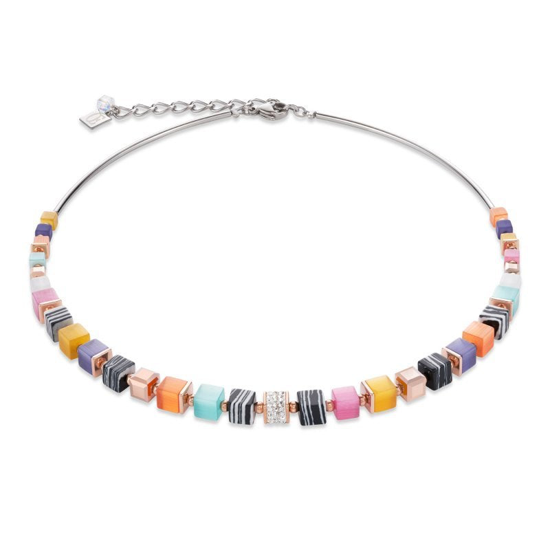 Coeur De Lion Cube Graduated Multicoloured Necklace