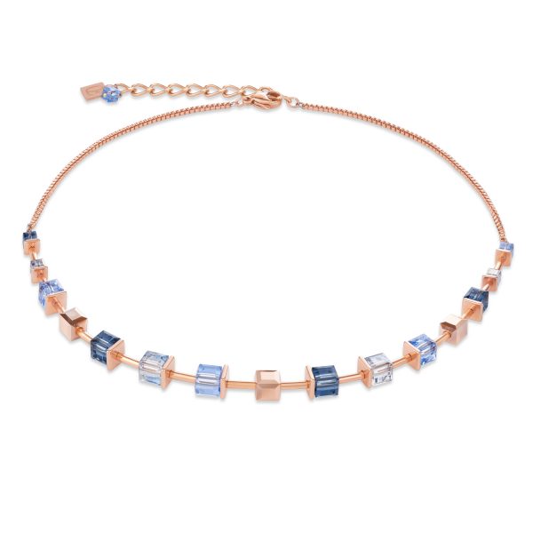 Coeur De Lion Blue Cube Necklace 4996/10-0700