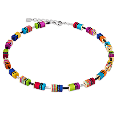 Coeur De Lion Multicoloured Cubes and Crystal Necklace