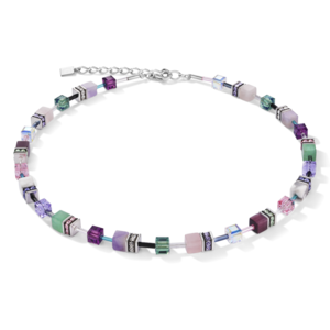 Coeur De Lion Lilac and Green Crystal Cubes Necklace
