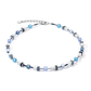 Coeur De Lion Geo Cube Blue and Clear Crystal Necklace