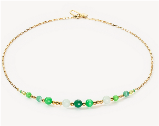 Coeur De Lion Multi Green Crystal And Cubes Necklace