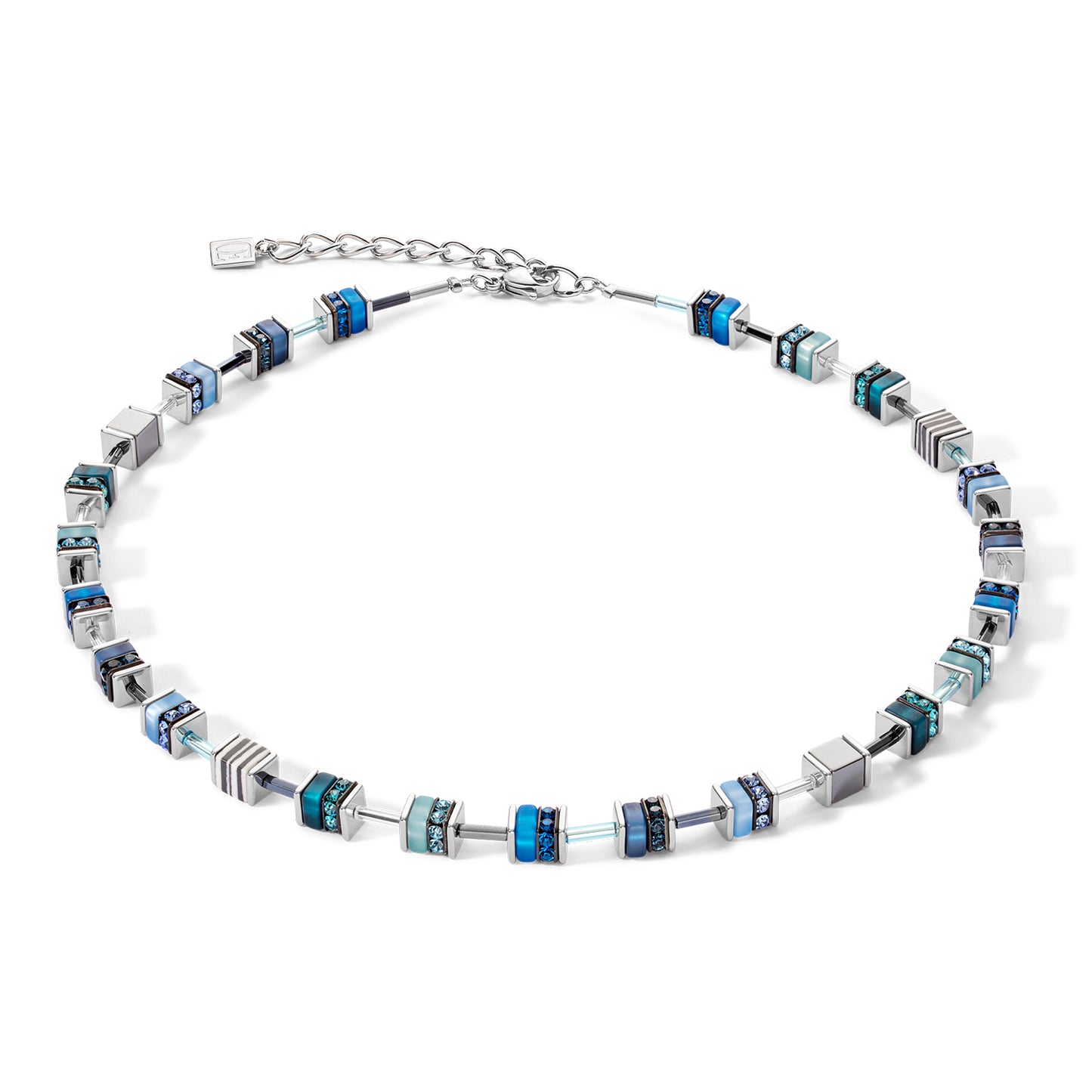 Coeur De Lion Multicoloured Blue Cubes Crystal Bracelet 4509/10-0700