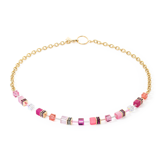Coeur De Lion Chain Multi Pink Cubes Necklace