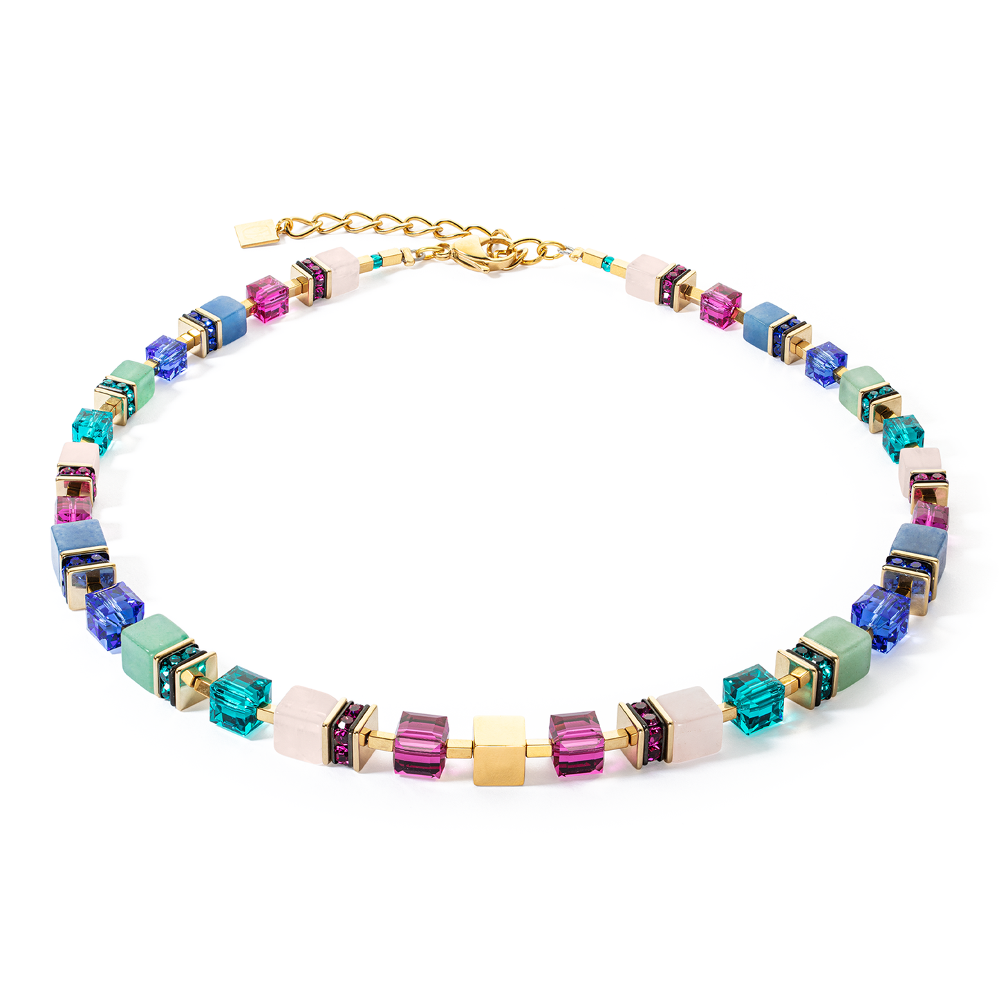 Coeur De Lion Multi Gem And Crystal Cube Necklace