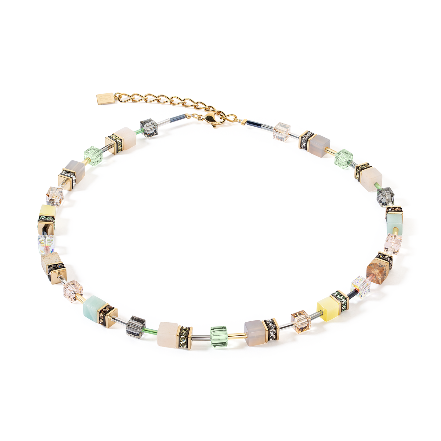 Coeur De Lion Multicoloured Pastels Cubes Necklace 4905/10-1576