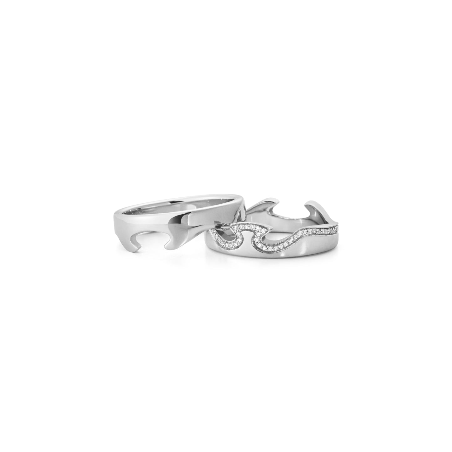 Georg Jensen Fusion 18ct White Gold End Ring Size 56 20000289