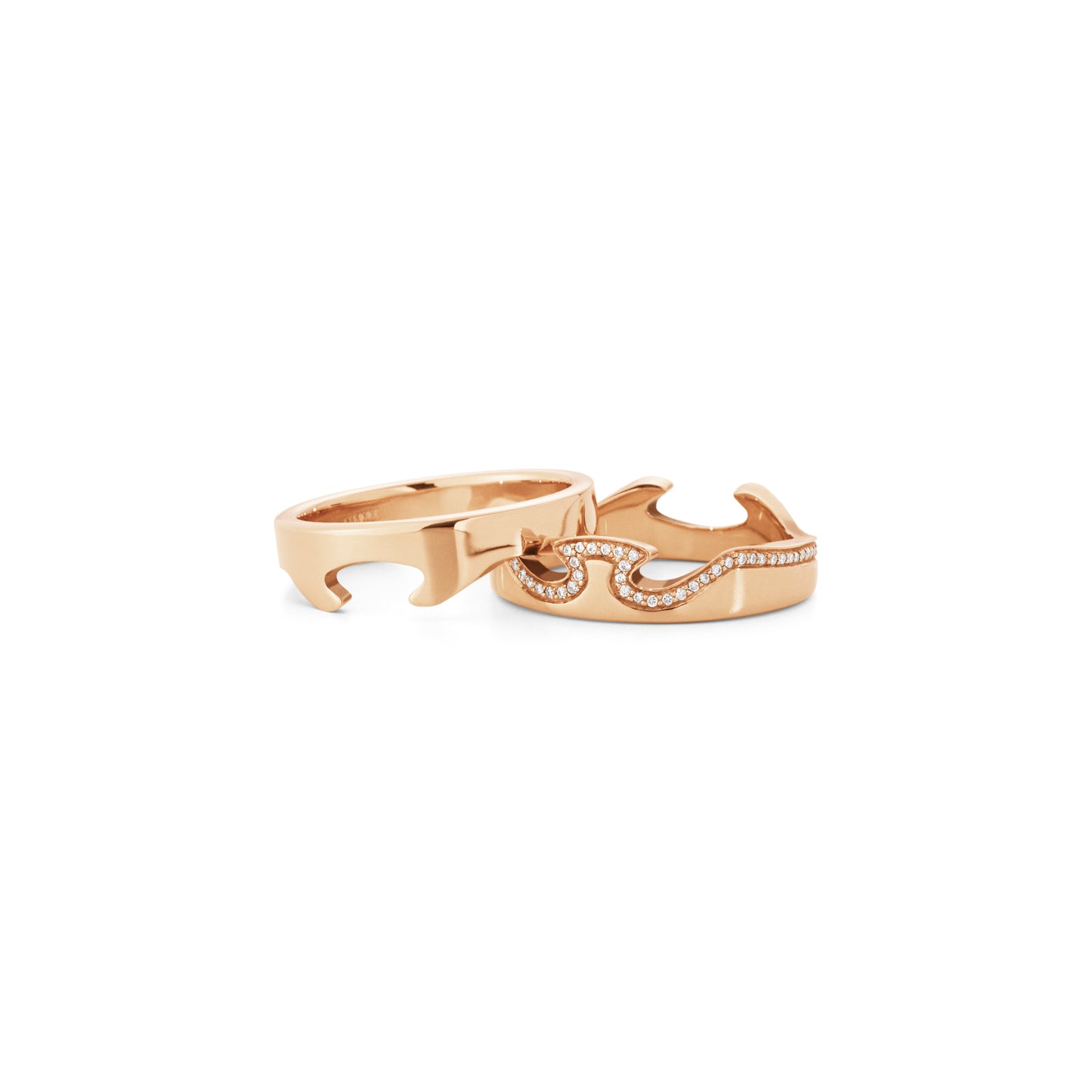 Georg Jensen Fusion 18ct Rose Gold Iconic End Ring Size 56 20000293