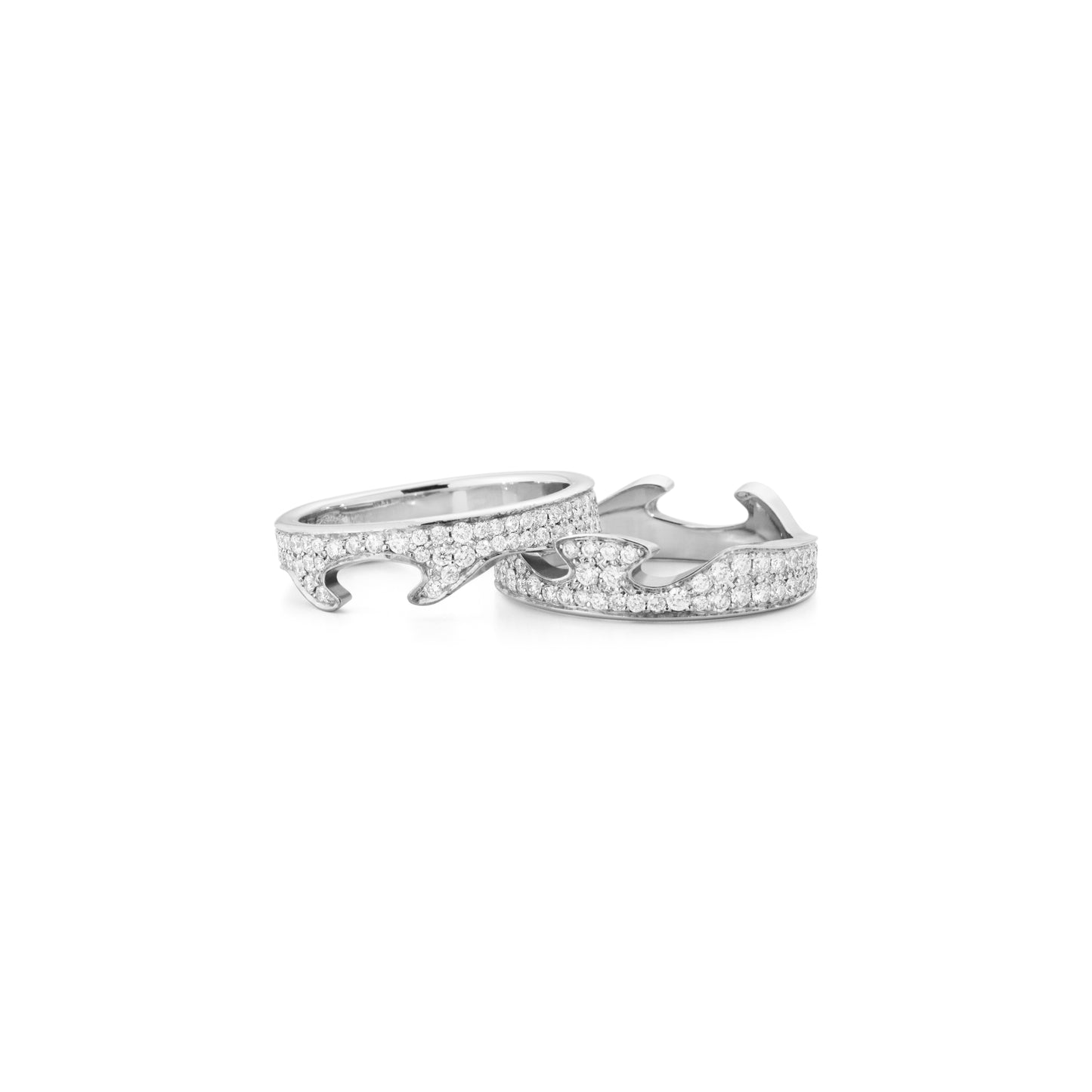 Georg Jensen Fusion 18ct White Gold Diamond End Ring Size 56 20000331
