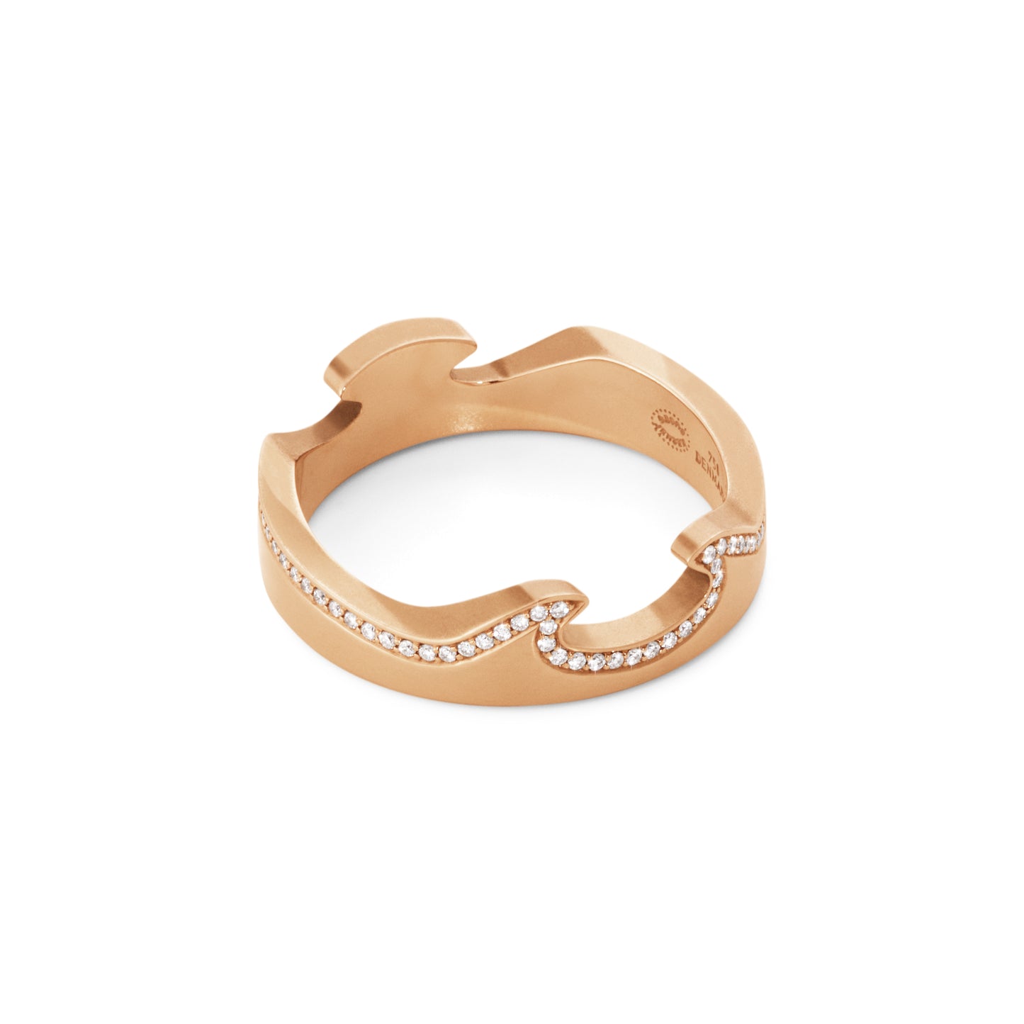 Georg Jensen Fusion 18ct Rose Gold Diamond End Ring Size 56 20000625