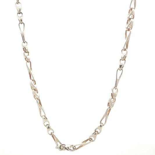 Sterling Silver 18" Double Link Long and Small Necklace