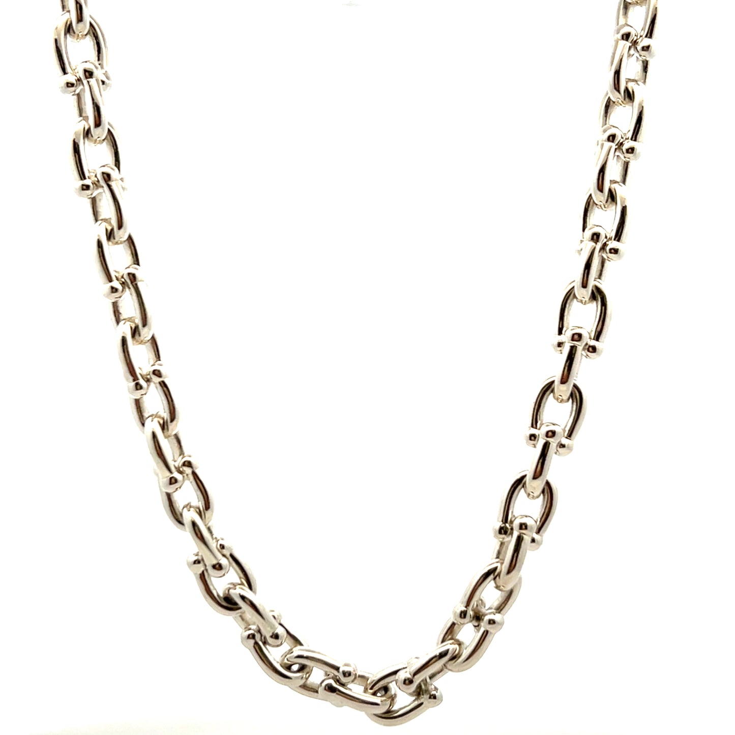 Solid Sterling Silver Horseshoe Chain 18.4"