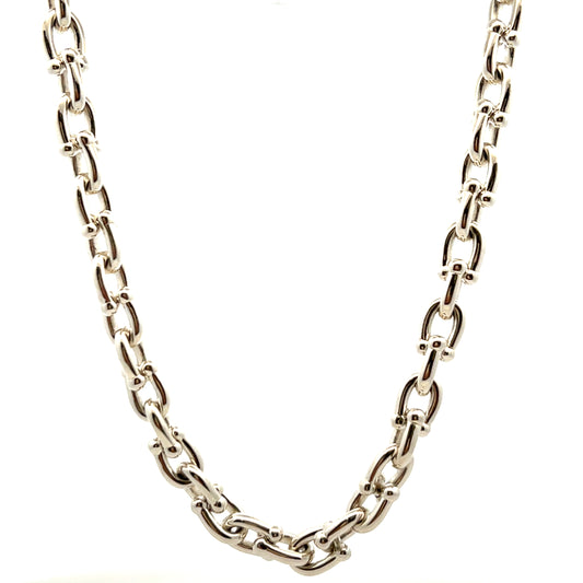 Solid Sterling Silver Horseshoe Chain 18.4"