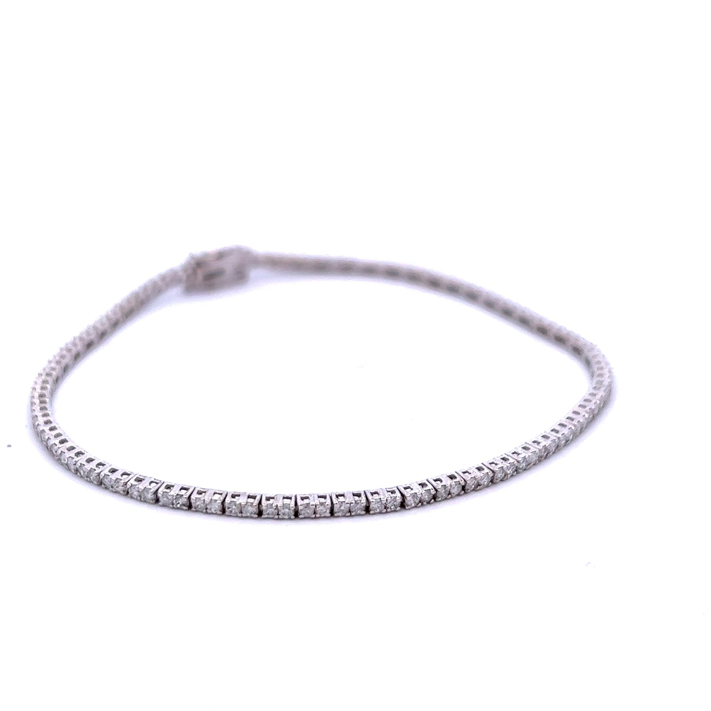 9ct White Gold 1.08ct Diamond Tennis Bracelet