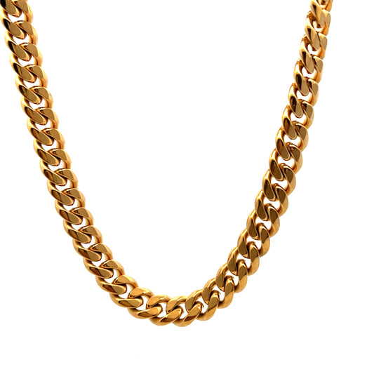Unique & Co Yellow Gold Plated Stainless Steel Flat Curb Chain 50cm