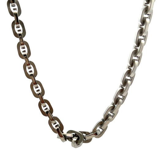Unique & Co Oval Polished Stainless Steel Chain 50cm