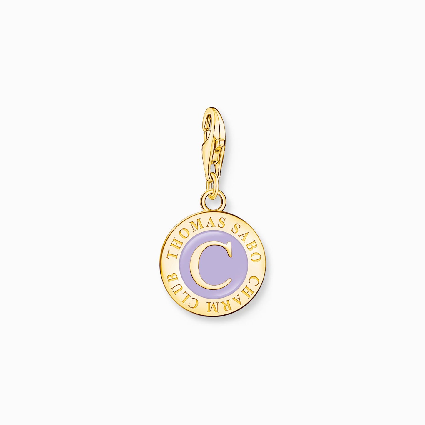 Thomas Sabo Charmista Lilac Yellow Gold Plated Members Disc 2105-427-13