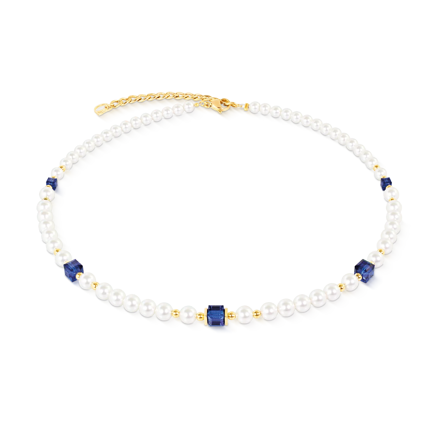 Coeur De Lion Cocktail Pearls Necklace Sapphire