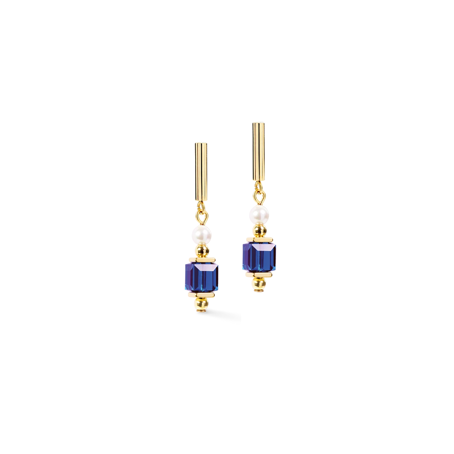 Coeur De Lion Cocktail Pearls Stud Earrings Sapphire