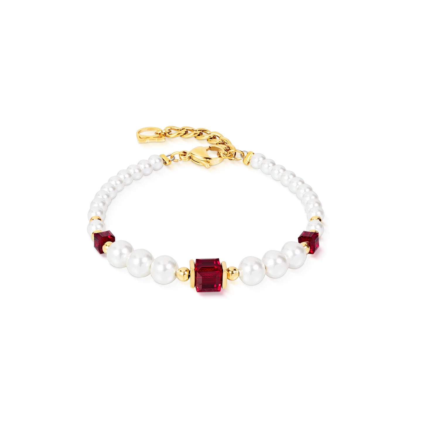Coeur De Lion Cocktail Pearls Bracelet Ruby