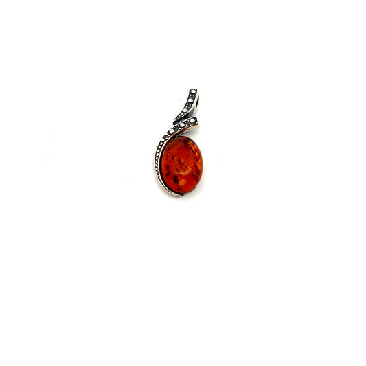 Sterling Silver Amber Pendant