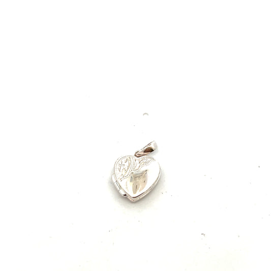 Sterling Silver Half Engraved Heart 12mm Locket