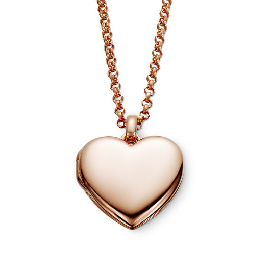 Little Star Chrysos Rose Gold Plated Heart Locket And Chain