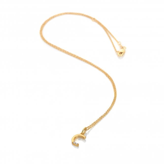 Hot Diamonds x Golden Edit Yellow Gold Plated Initial C Necklace