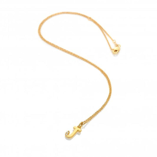 Hot Diamonds x Golden Edit Yellow Gold Plated Initial J Necklace