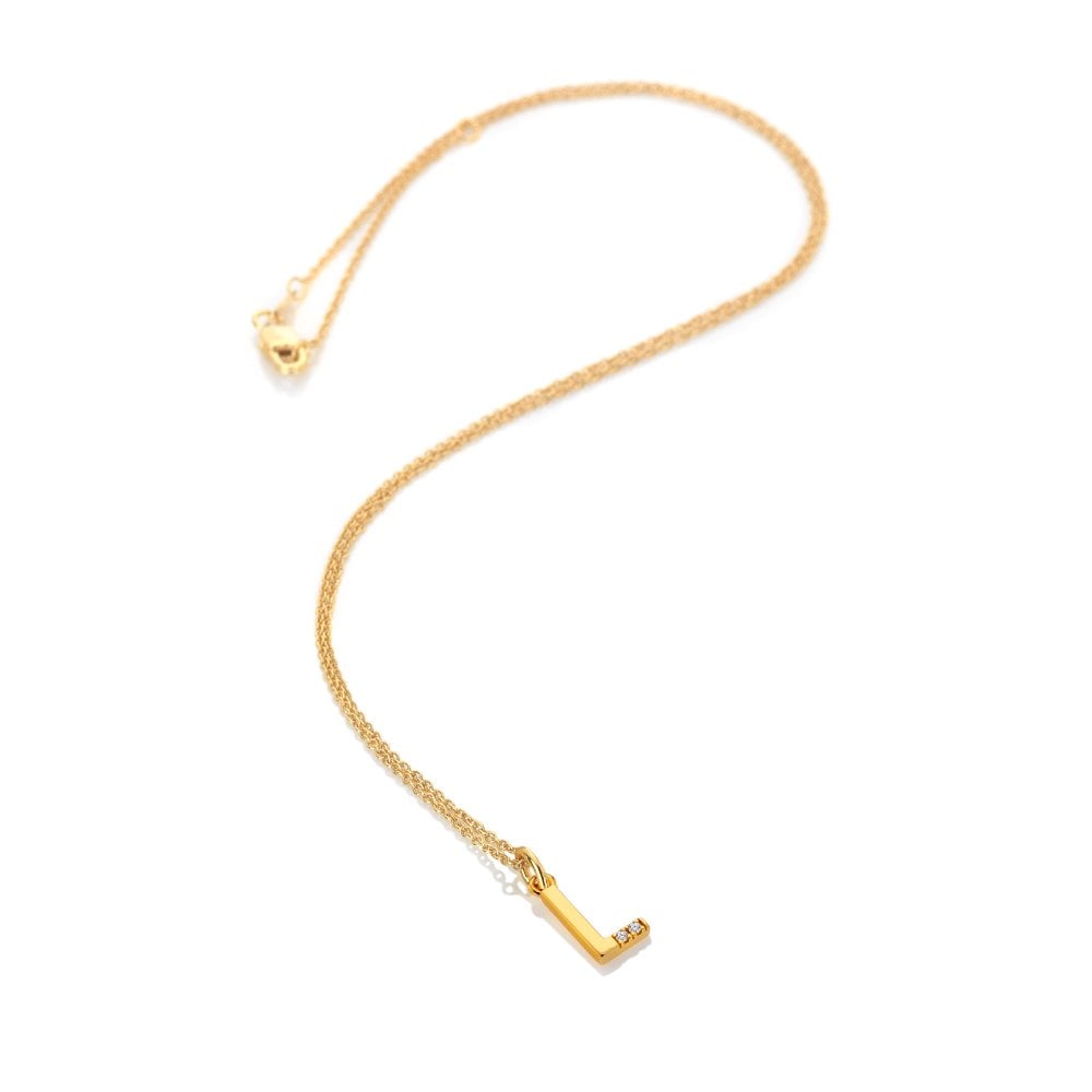 Hot Diamonds x Golden Edit Yellow Gold Plated Initial L Necklace