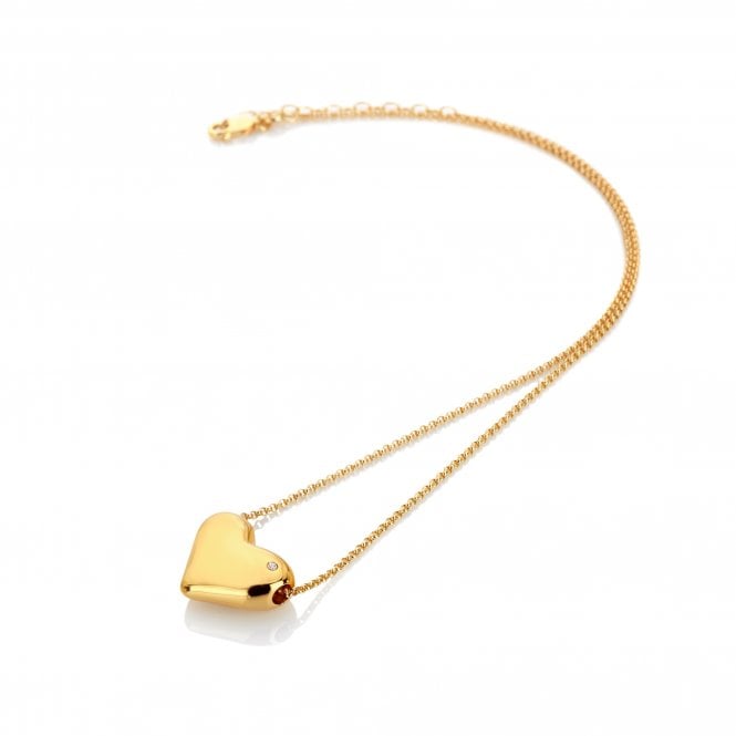 Hot Diamonds x Golden Edit Yellow Gold Plated Desire Heart Slider Necklace DP968