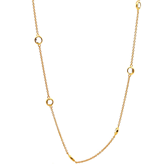 Hot Diamonds Yellow Gold Plated White Topaz Necklace