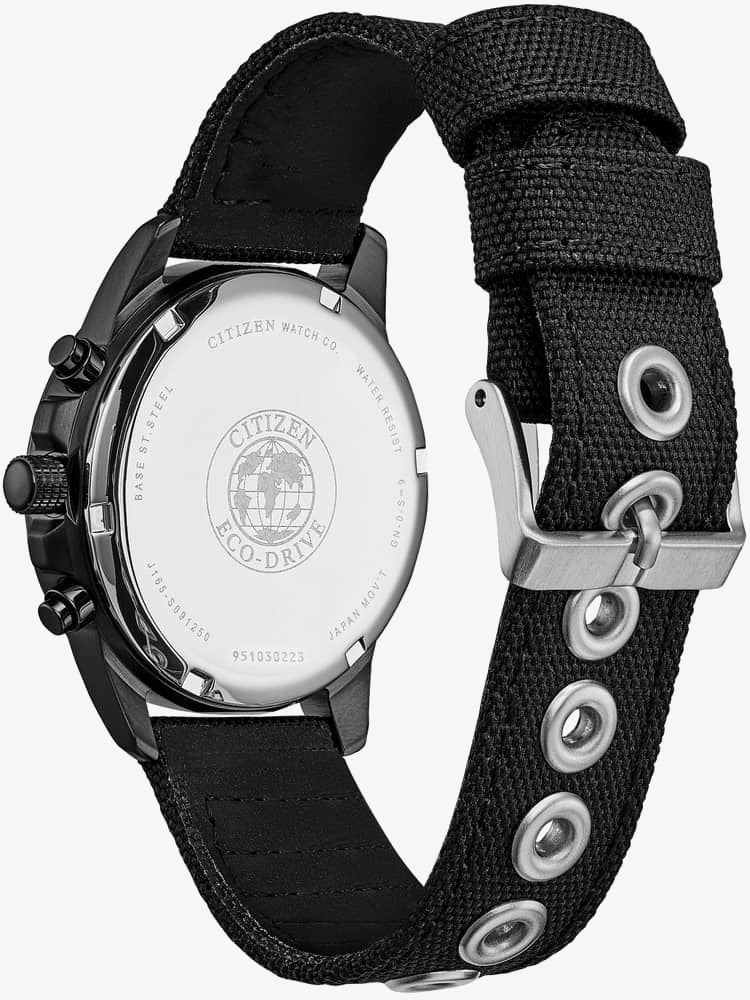 Citizen Black Military Style Chronograph Canvas Strap Watch AT0205-01E