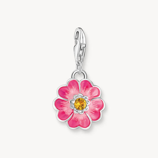 Thomas Sabo Pink Enamel And Cubic Zirconia Flower Charm 2208-496-7