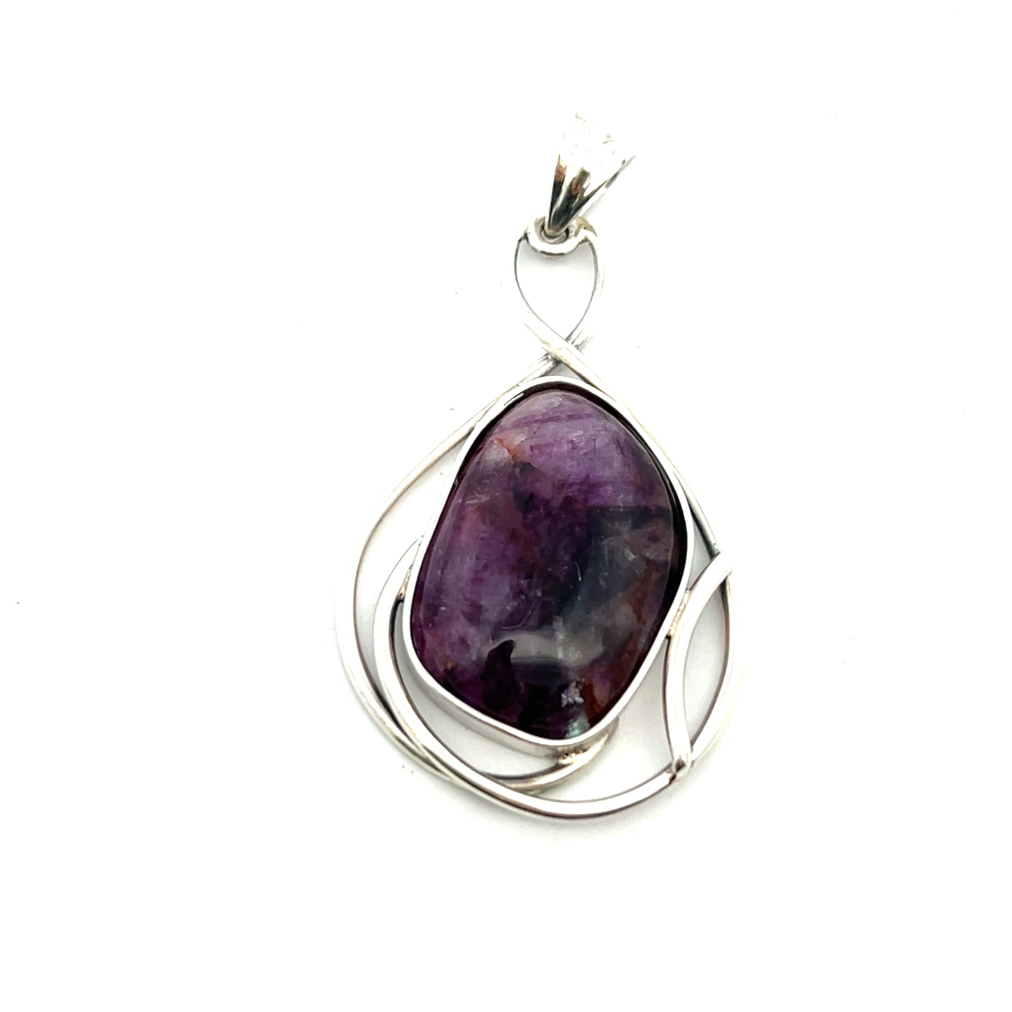 Derbyshire Blue John Sterling Silver Unique Shaped Pendant