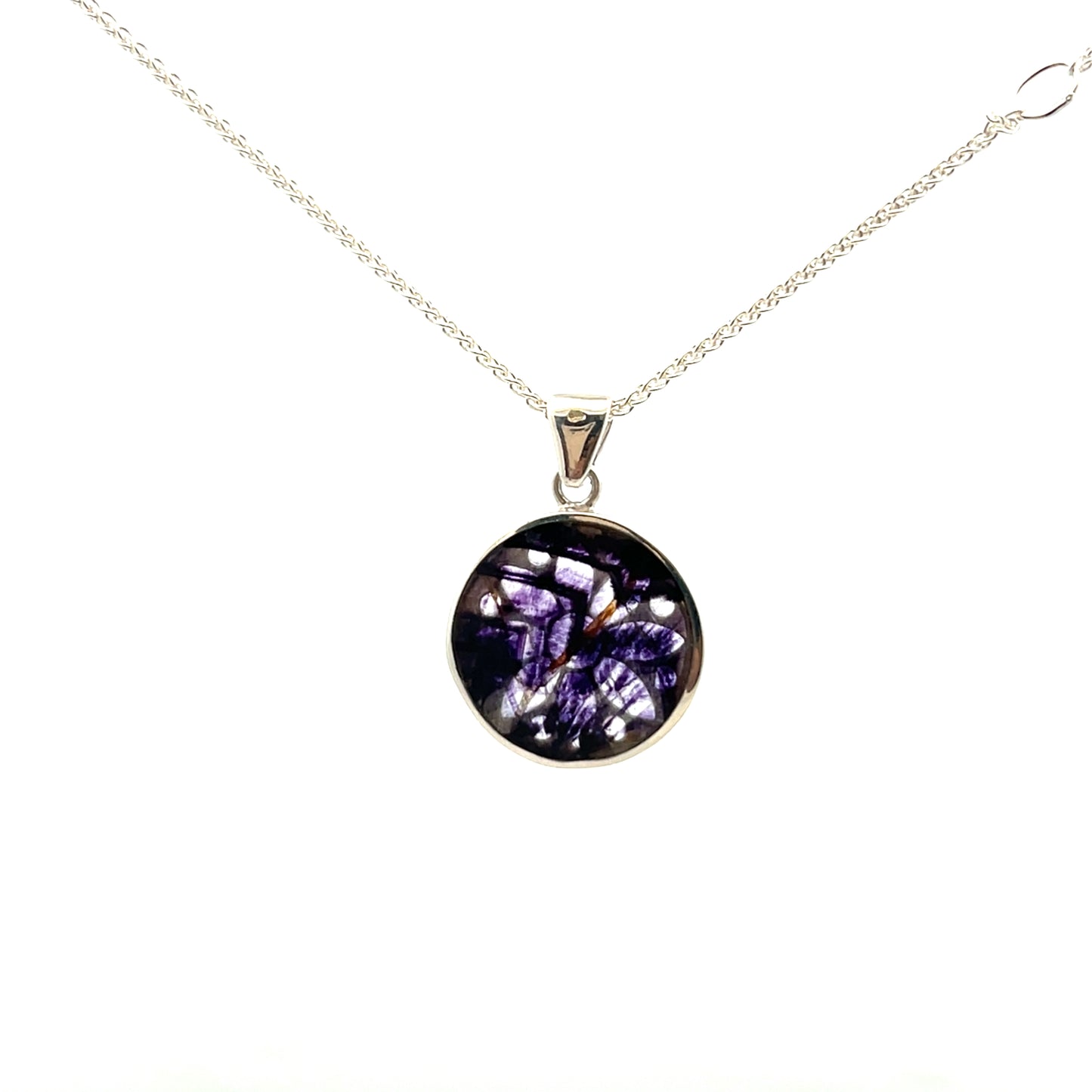 Derbyshire Blue John Sterling Silver Chatsworth Sunflower Necklace