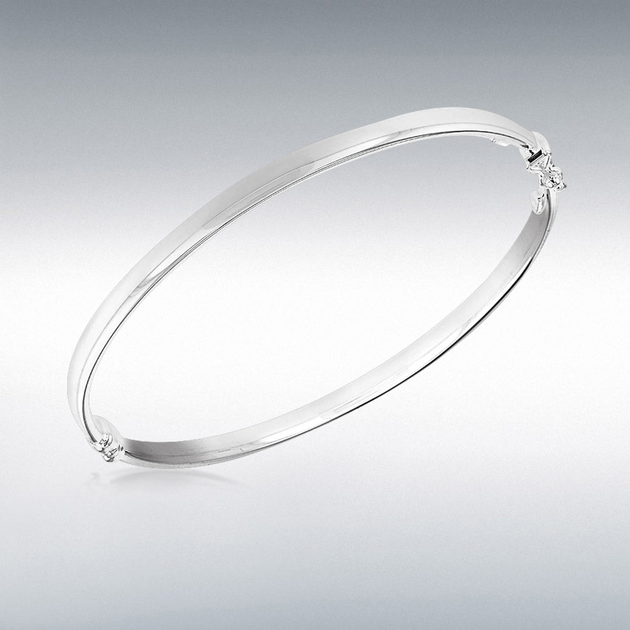 Sterling Silver 4x2mm Oval Tube Polished Bangle