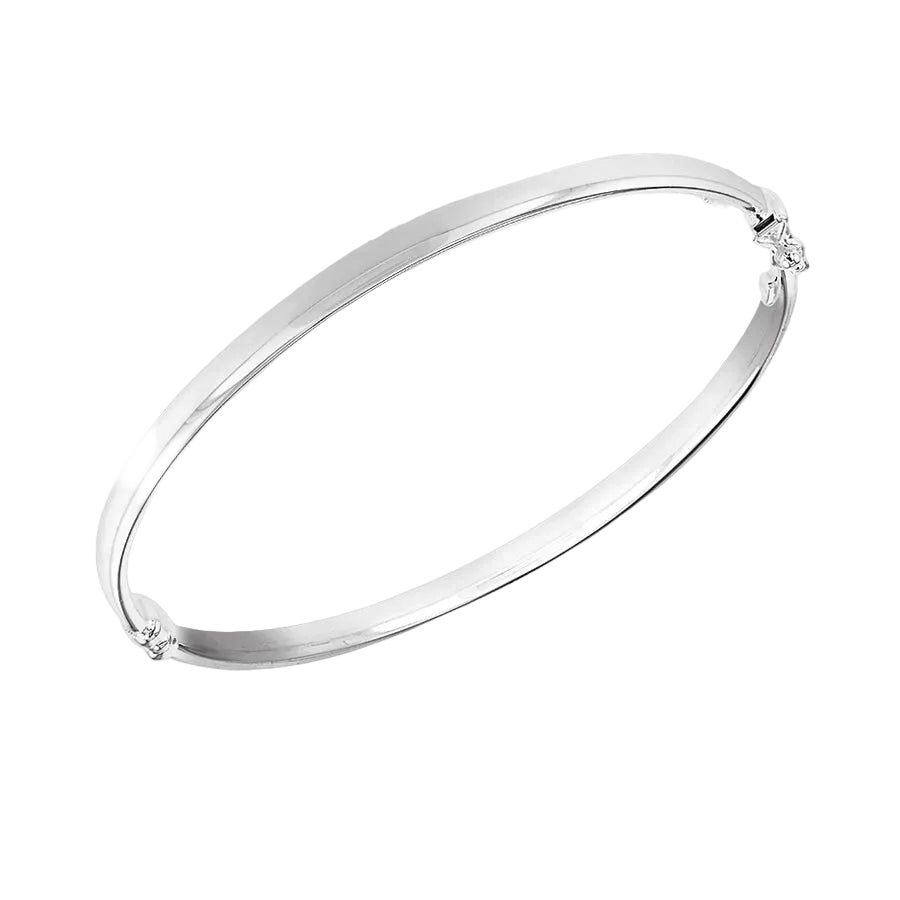 Sterling Silver 4x2mm Oval Tube Polished Bangle