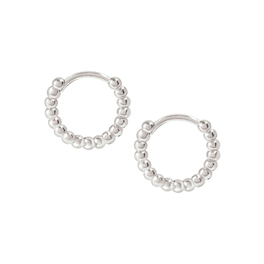 Nomination Lovecloud Sterling Silver Beaded Hoop Earrings 240505/010