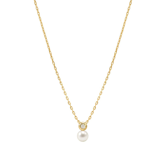 Nomination Pearls Loop Yellow Gold Plated Sterling Silver Cubic Zirconia Necklace 242902/044