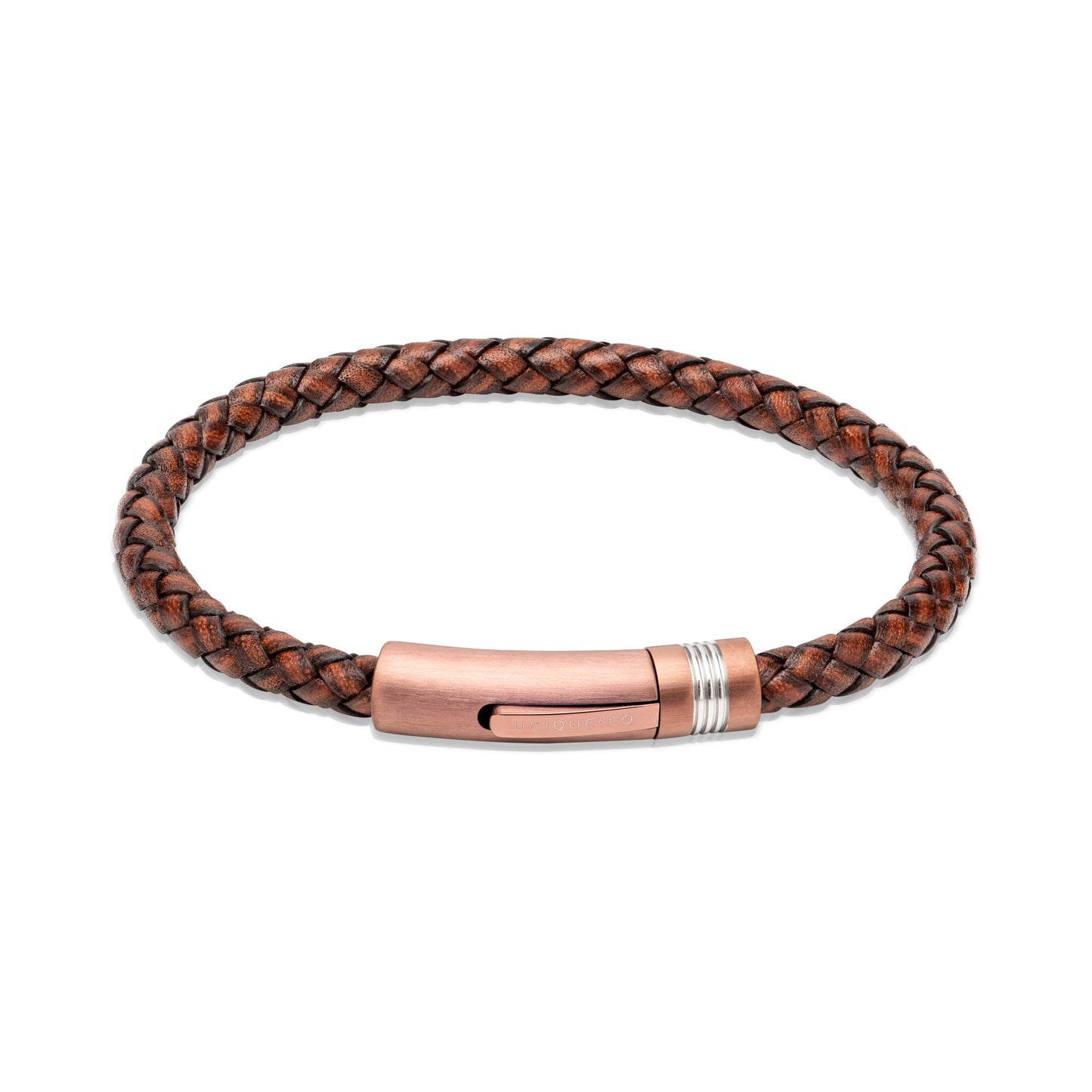 Unique & Co Antibrown Bracelet Rose Plated Clasp 19cm