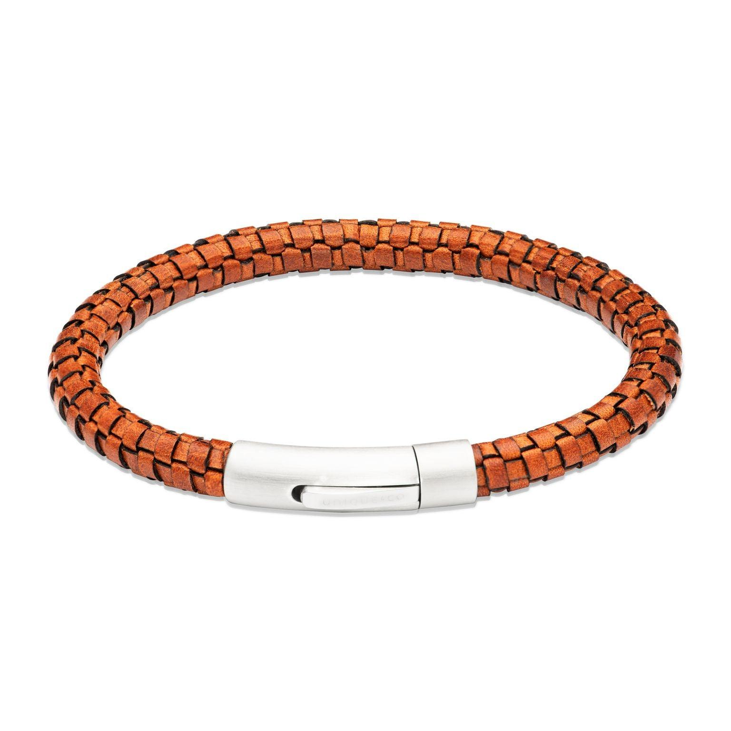 Unique & Co Antique Brown Finish Leather Bracelet 21cm