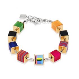 Coeur De Lion Geo Cube Large Multicoloured Crystal Bracelet 4747/30-1500