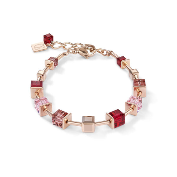 Coeur De Lion Red Pink Cube Bracelet 4996/30-0300
