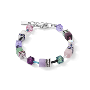 Coeur De Lion Lilac and Green Cubes Crystal Bracelet